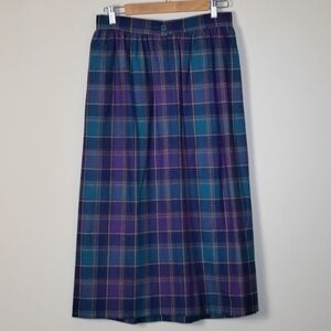 Vtg Pendleton 100% Wool Plaid Skirt Sz 12
